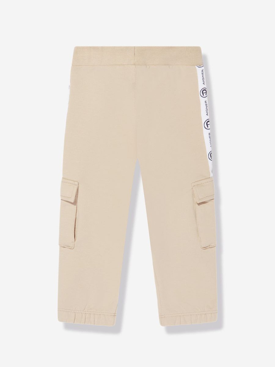 Baby Aigner Sweatpants | Baby Boys Cargo Joggers In Beige