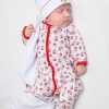 Baby Magnolia Baby Babygrows & Rompers | Baby Winking Santa Embroidered Babygrow In Red