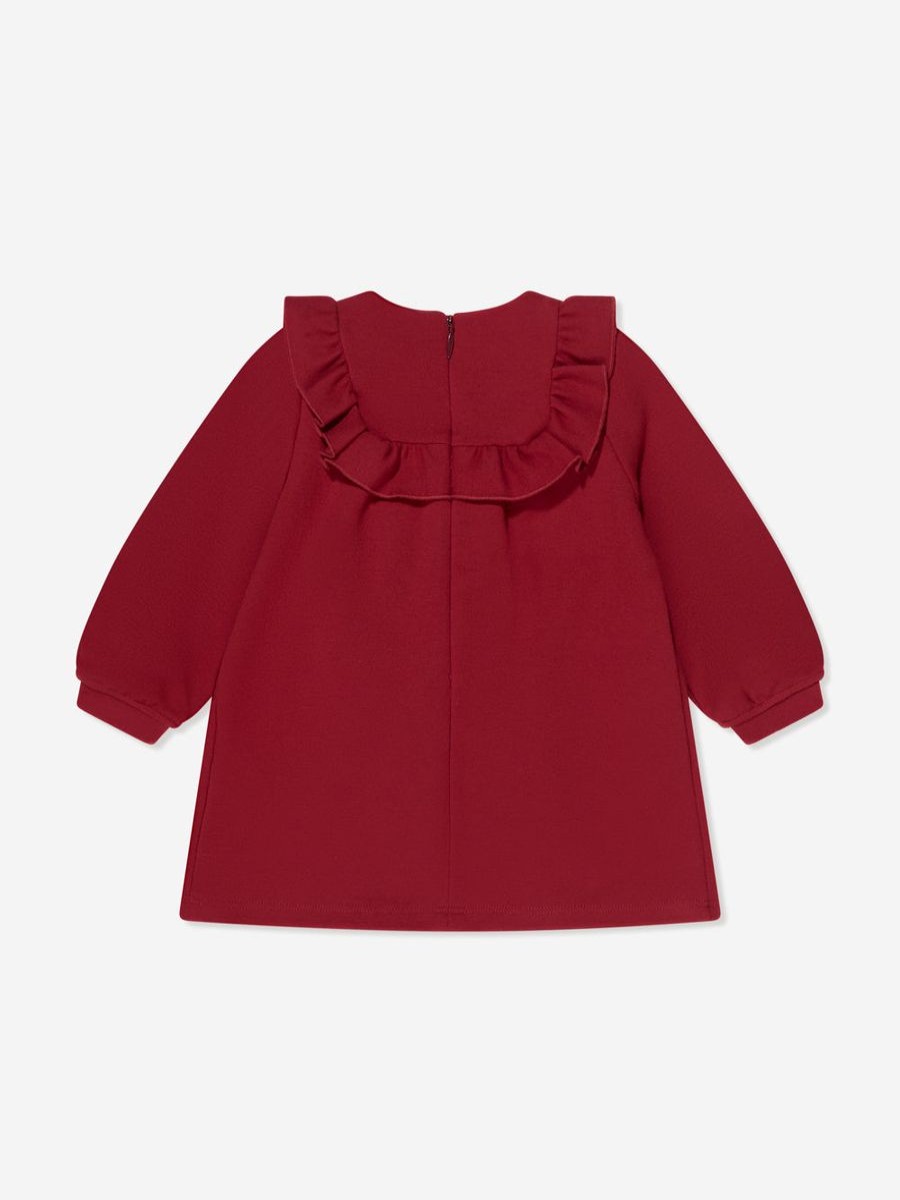 Baby Chloé Dresses | Baby Girls Ruffle Trim Dress In Red