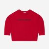 Girls Dolce & Gabbana Kids Sweatshirts & Hoodies | Dolce & Gabbana Kids - Girls Wool Logo Sweatshirt In Red | Childsplay Clothing