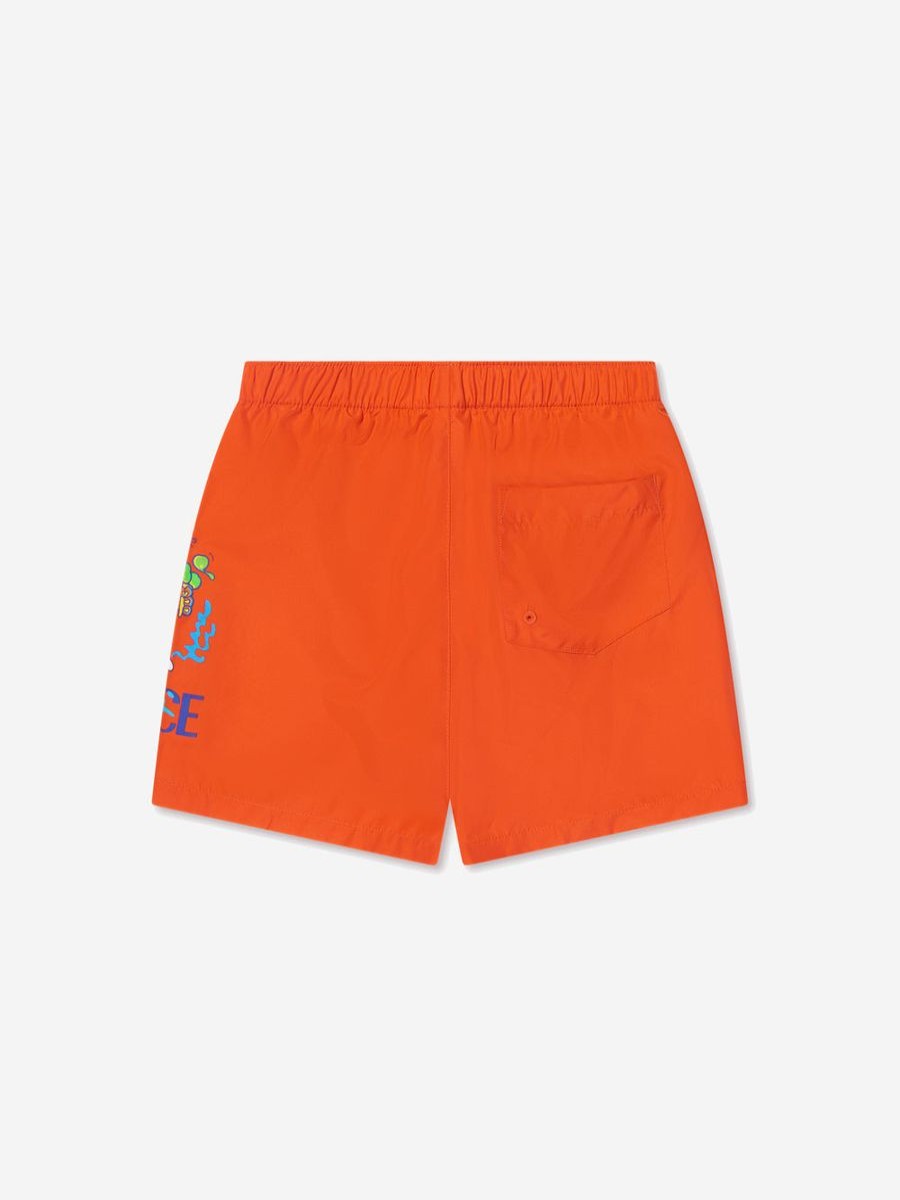 Teen Versace Swimwear | Boys Crocodile Swim Shorts In Orange