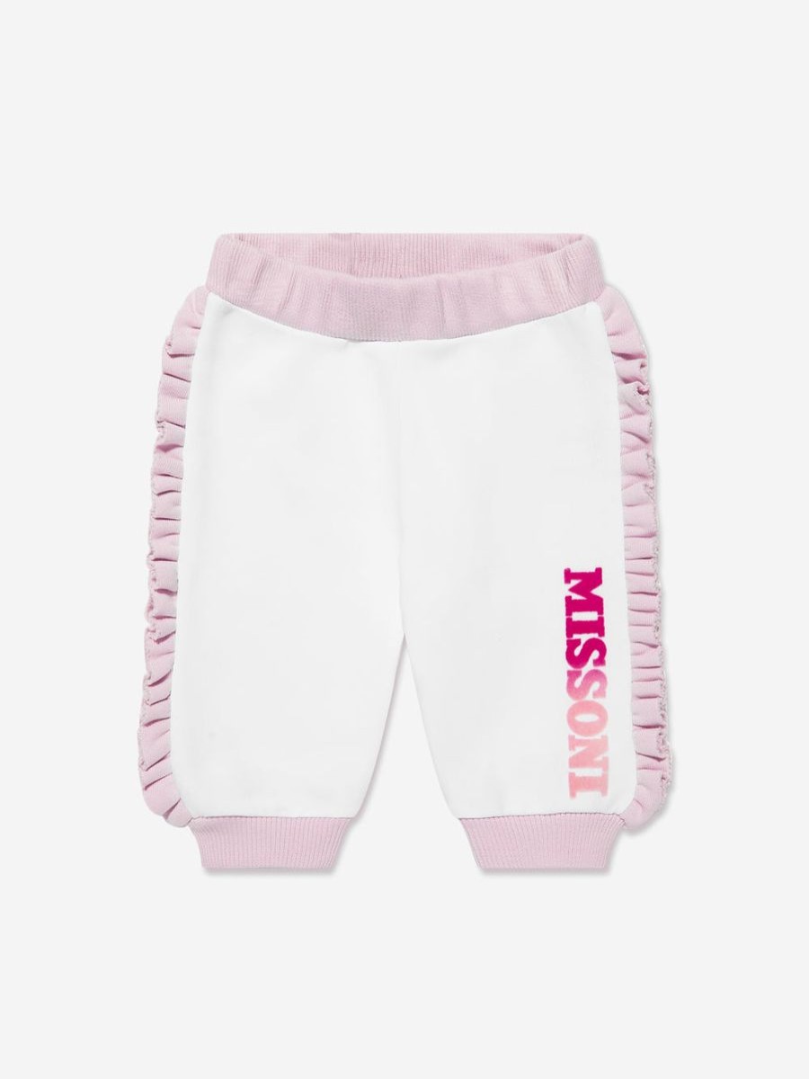 Baby Missoni Sweatpants | Baby Girls Logo Joggers In White