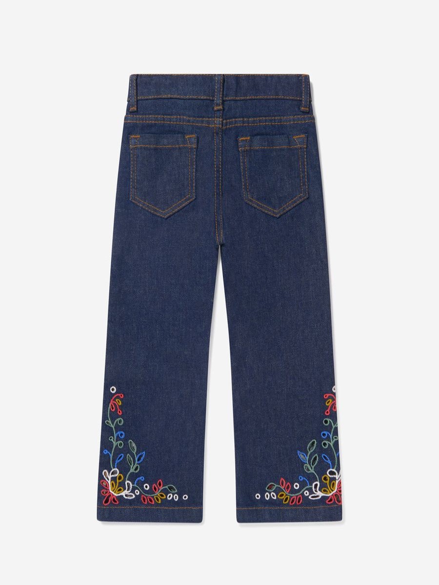 Girls Chloé Trousers | Chloe - Girls Denim Embroidered Trousers | Childsplay Clothing