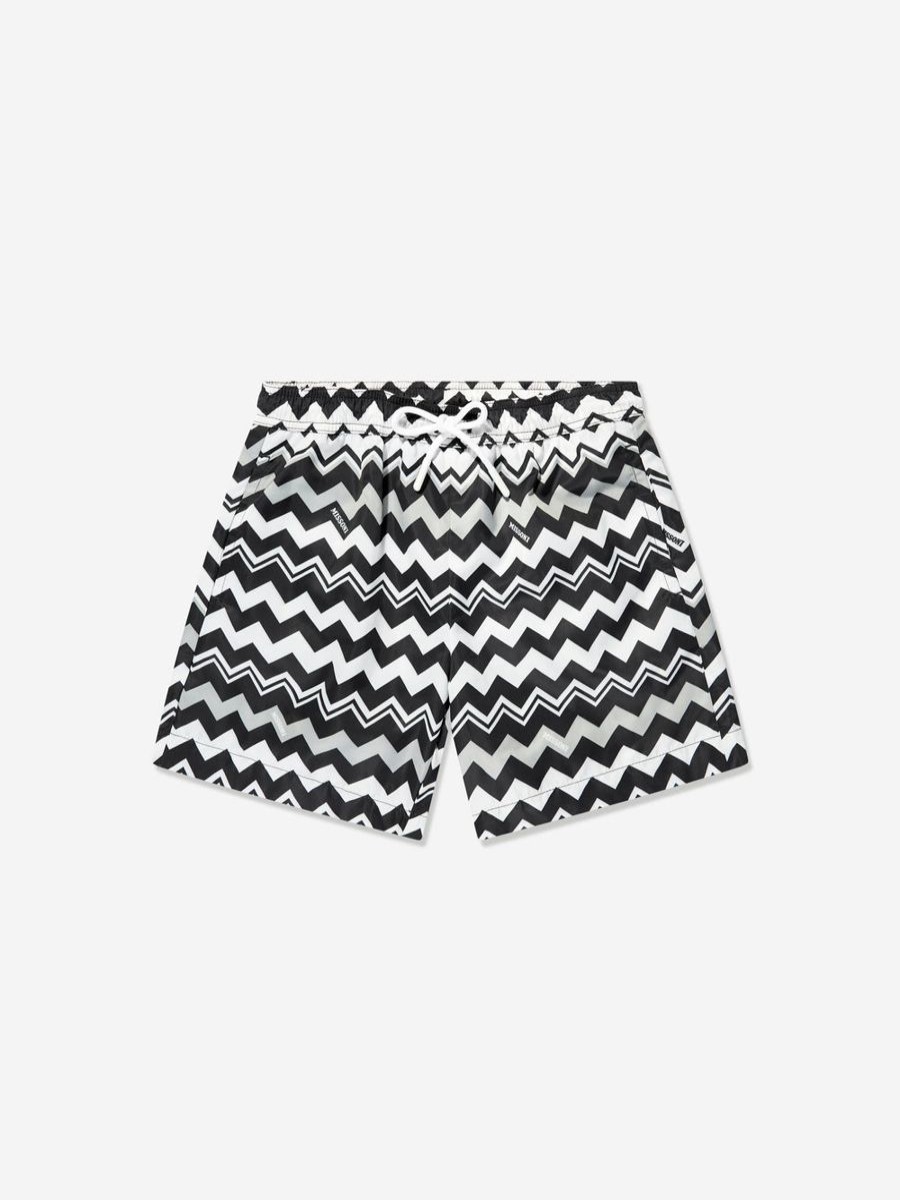 Teen Missoni Swimwear | Boys Zigzag Swim Shorts In Black