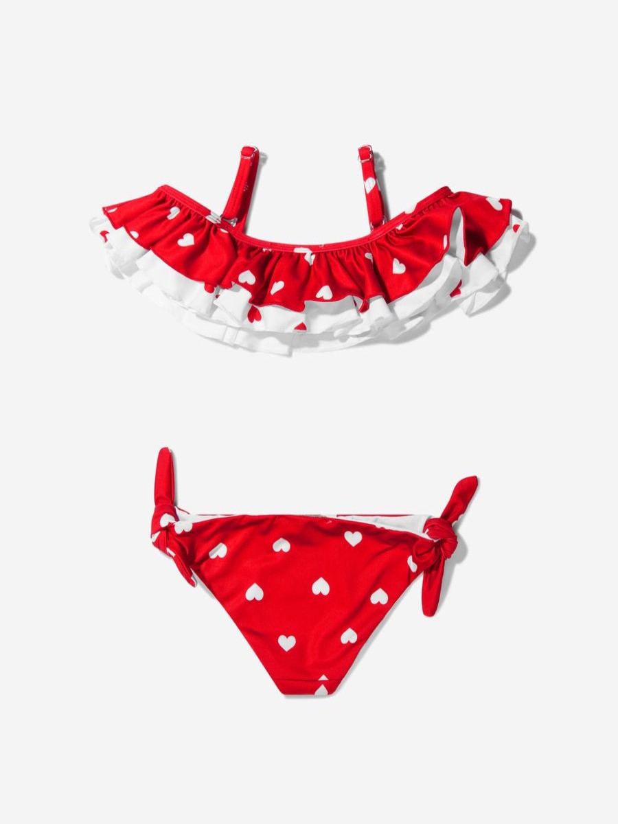 Teen Monnalisa Swimwear | Girls Heart Print Retro Bikini