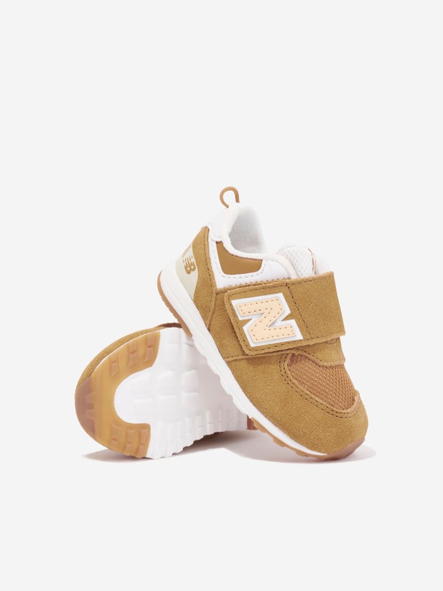 Girls New Balance Sneakers | Kids 574 Logo Trainers In Beige