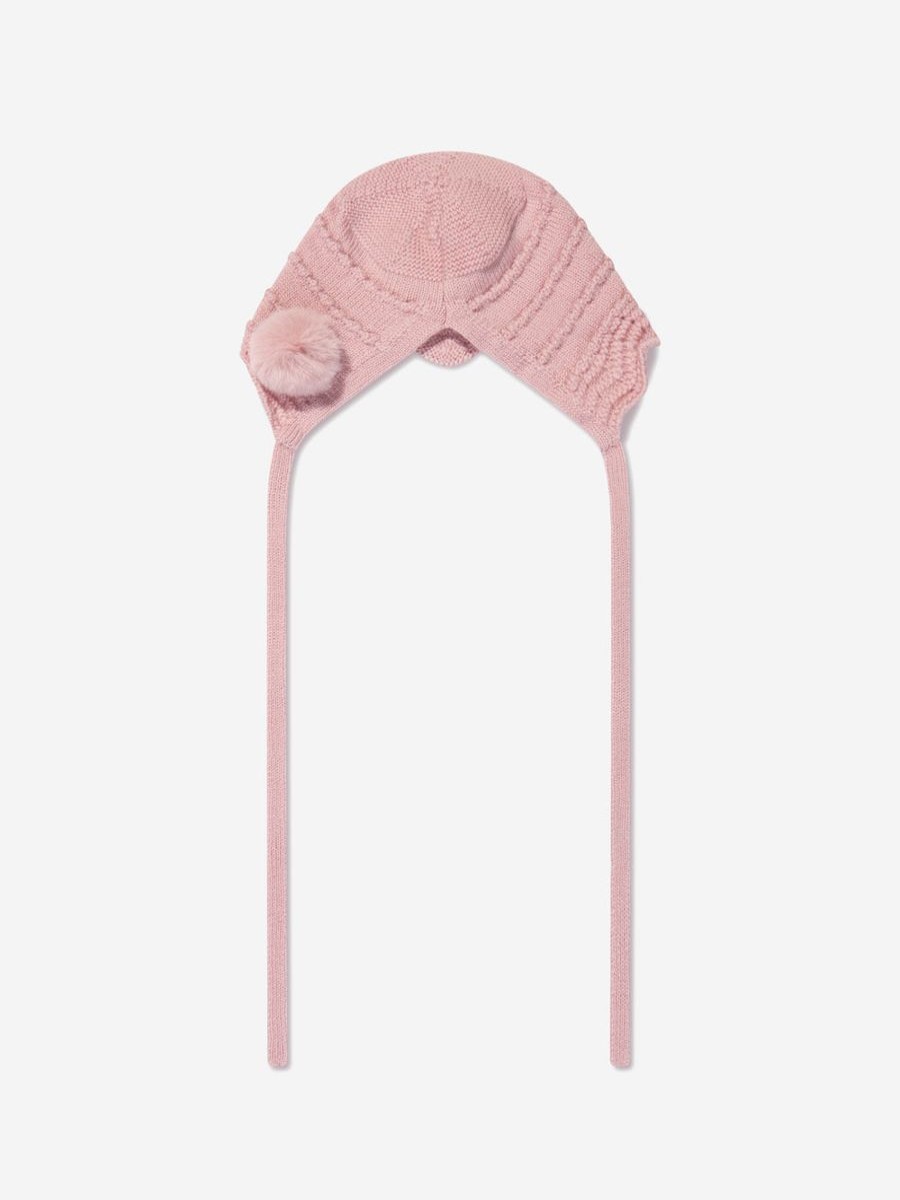 Teen Paz Rodriguez Accessories | Baby Girls Knitted Bonnet In Pink