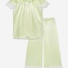 Girls Amiki Children Nightwear & Pyjamas | Girls Silk Angelina Pyjama Set In Lime