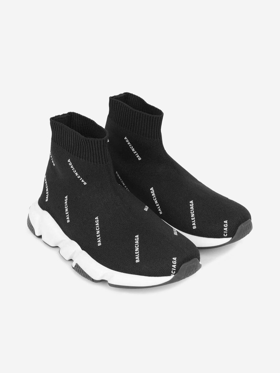 Girls Balenciaga Kids Sneakers | Balenciaga Kids - Balenciaga Logo Print Speed Trainers | Childsplay Clothing