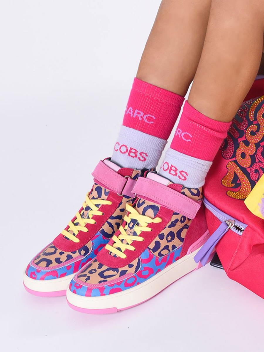 Girls MARC JACOBS Sneakers | Girls Leather Cheetah Trainers In Multicolour