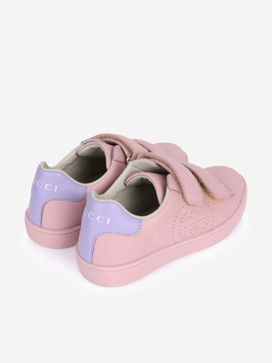 Teen Gucci Kids Footwear | Gucci Leather New Ace Velcro Trainers