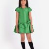 Teen Mama Luma Dresses | Girls Layered Bow Dress In Green