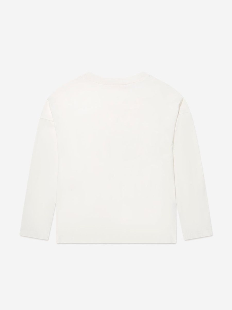 Girls Chloé Tops & T-Shirts | Girls Long Sleeve Flower T-Shirt In Ivory