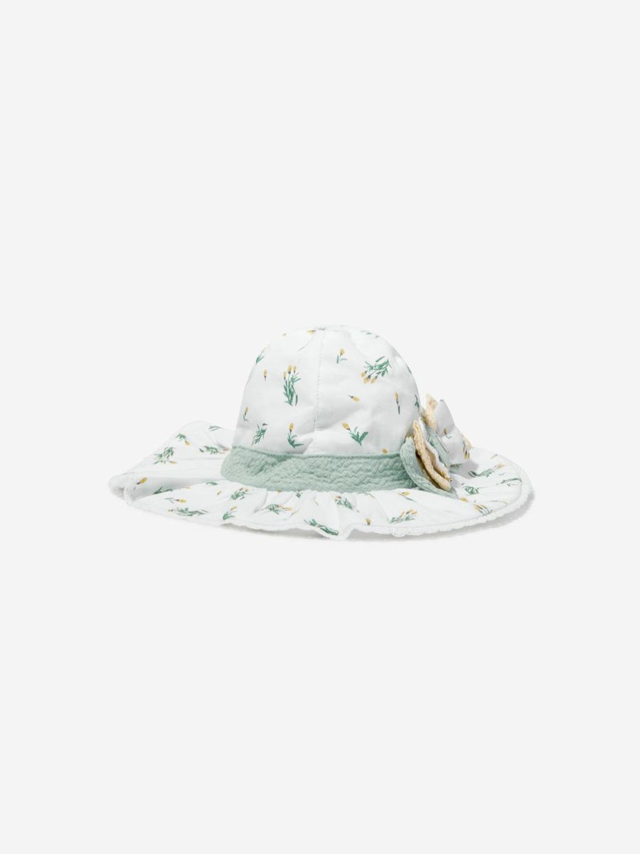 Teen Patachou Accessories | Girls Floral Bow Hat In White