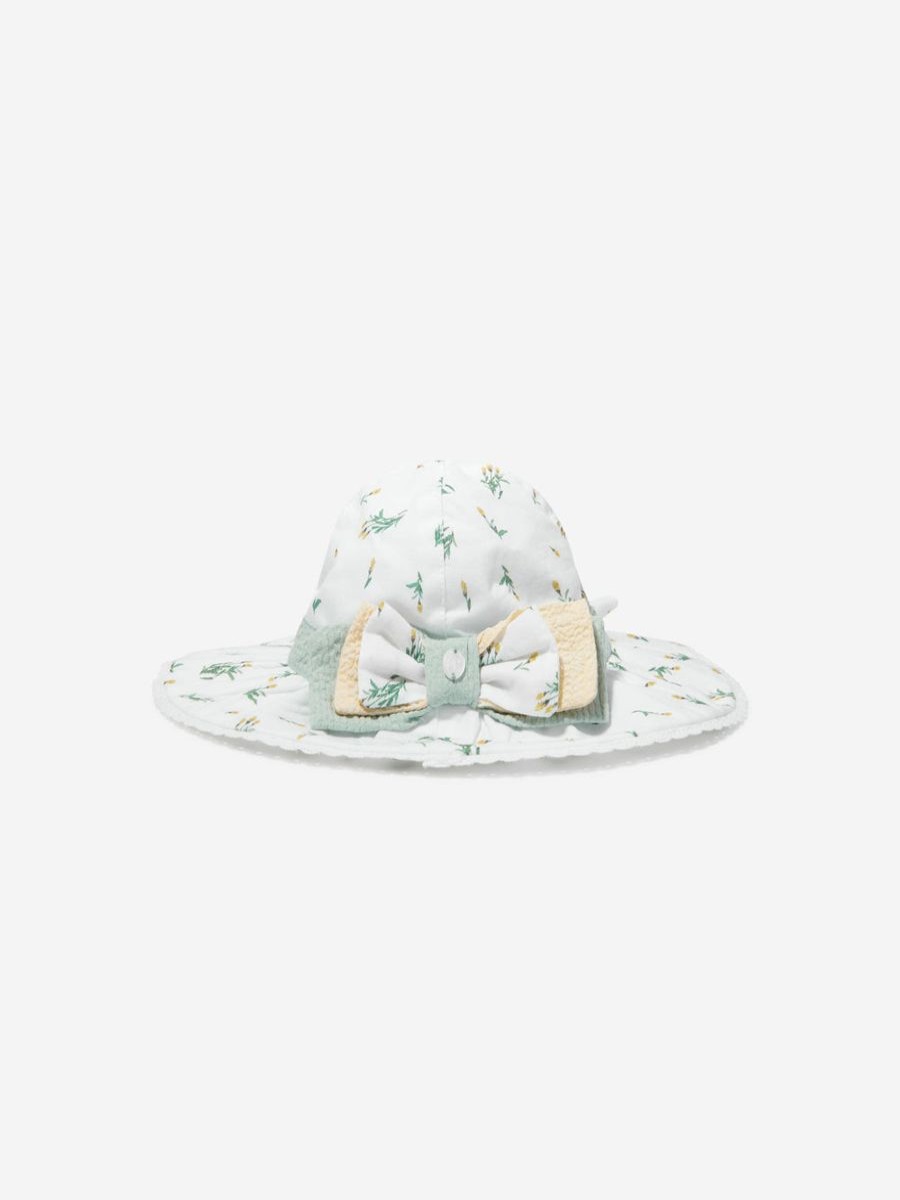 Teen Patachou Accessories | Girls Floral Bow Hat In White