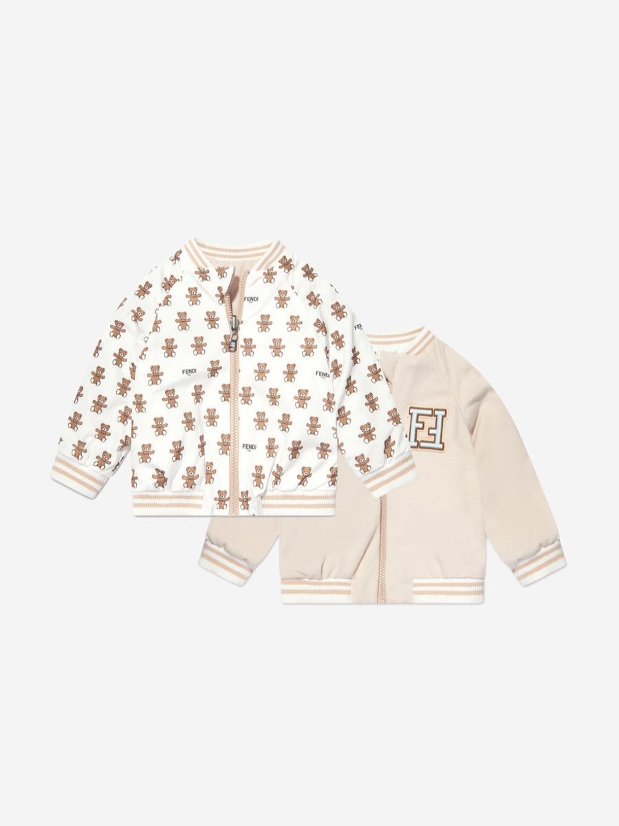 Baby Fendi Kids Sweatshirts & Hoodies | Baby Reversible Bear Zip Up In White