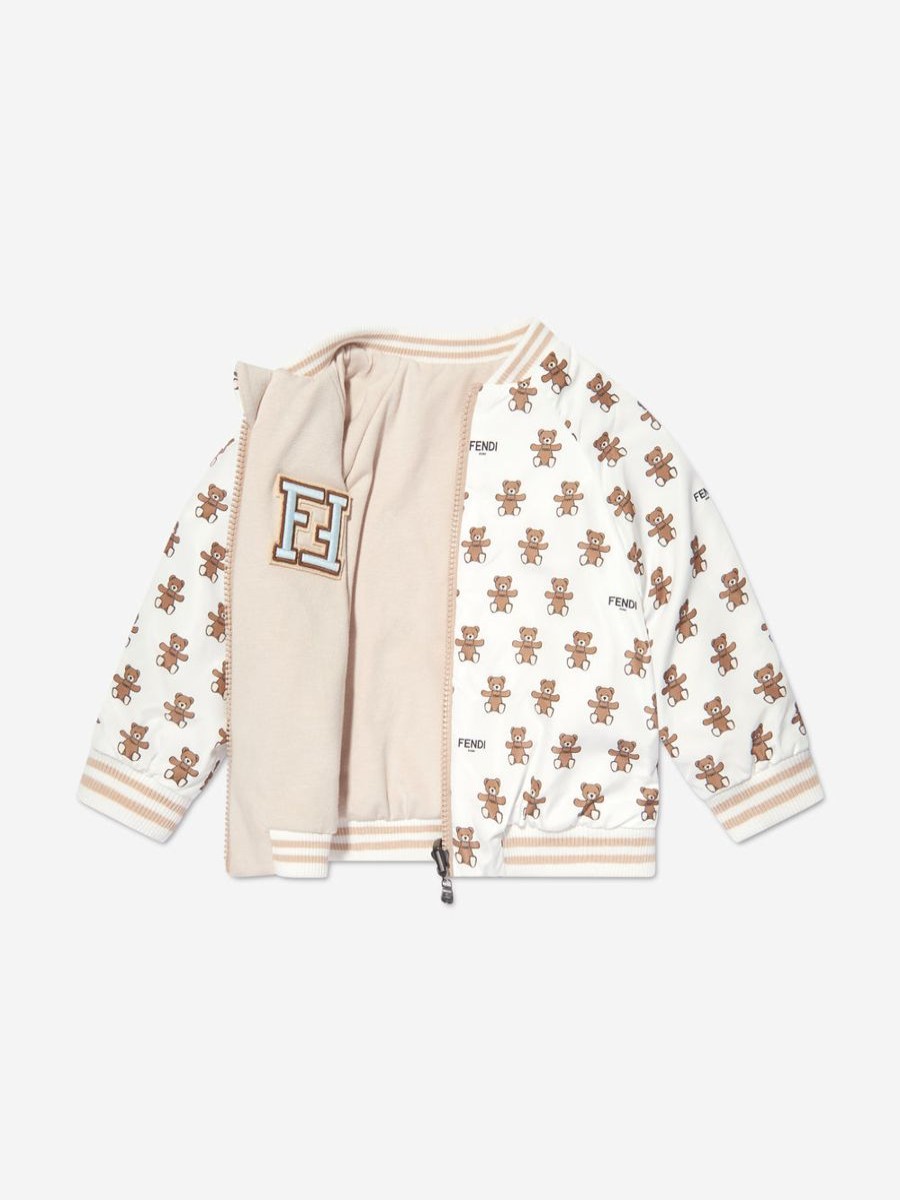 Baby Fendi Kids Sweatshirts & Hoodies | Baby Reversible Bear Zip Up In White