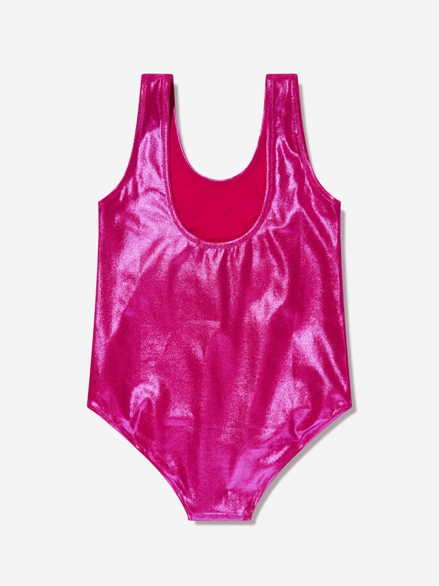 Girls Dolce & Gabbana Kids Swimwear | Girls Metallic Look Swimsuit In Pink