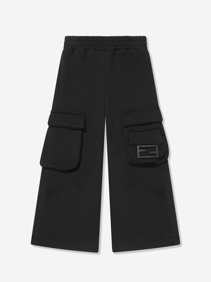 Girls Fendi Kids Trousers | Girls Baguette Pocket Trousers In Black