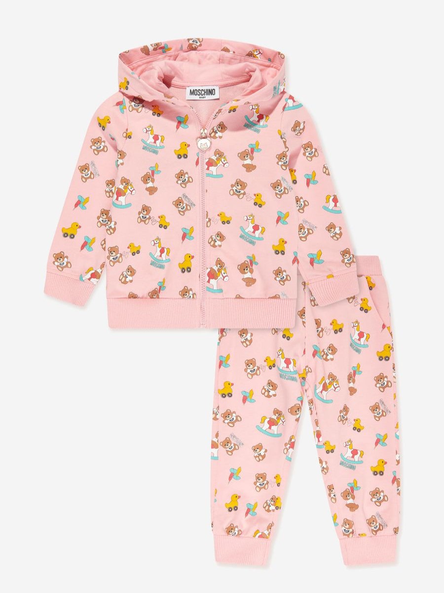 Baby Moschino Kids Tracksuits | Baby Girls Teddy Bear Tracksuit In Pink