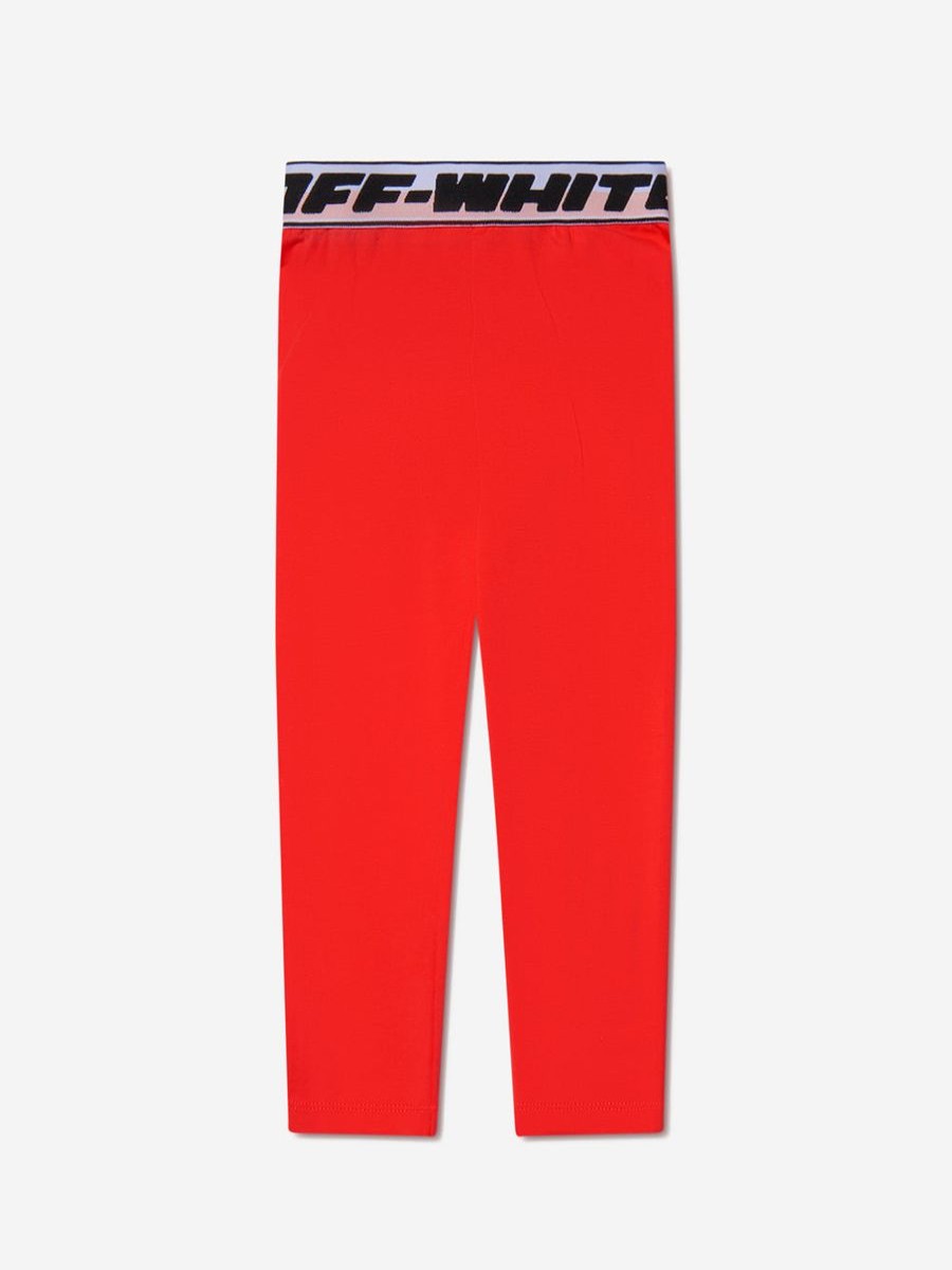 Girls Off-White Leggings | Girls Cotton Logo Band Leggings