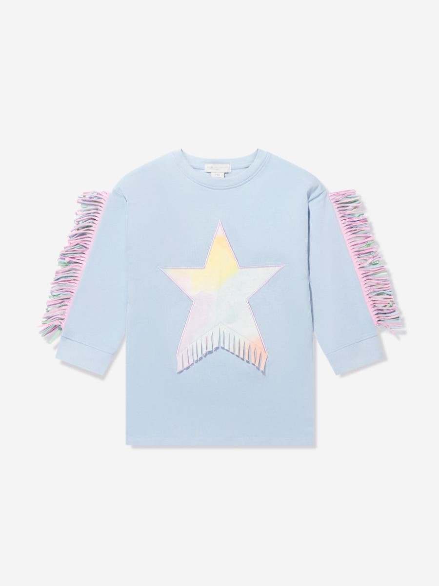 Teen Stella McCartney Kids Sweatshirts & Hoodies | Girls Star Sweater Dress In Blue