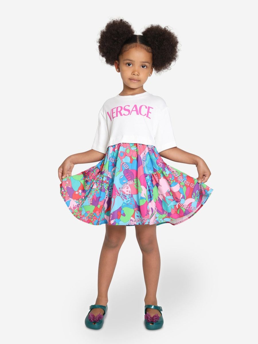 Teen Versace Dresses | Girls Floral Jersey Dress In White