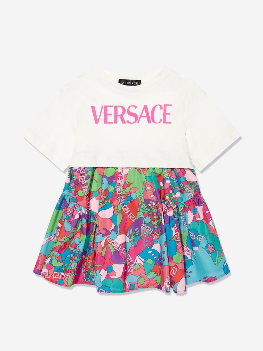 Teen Versace Dresses | Girls Floral Jersey Dress In White