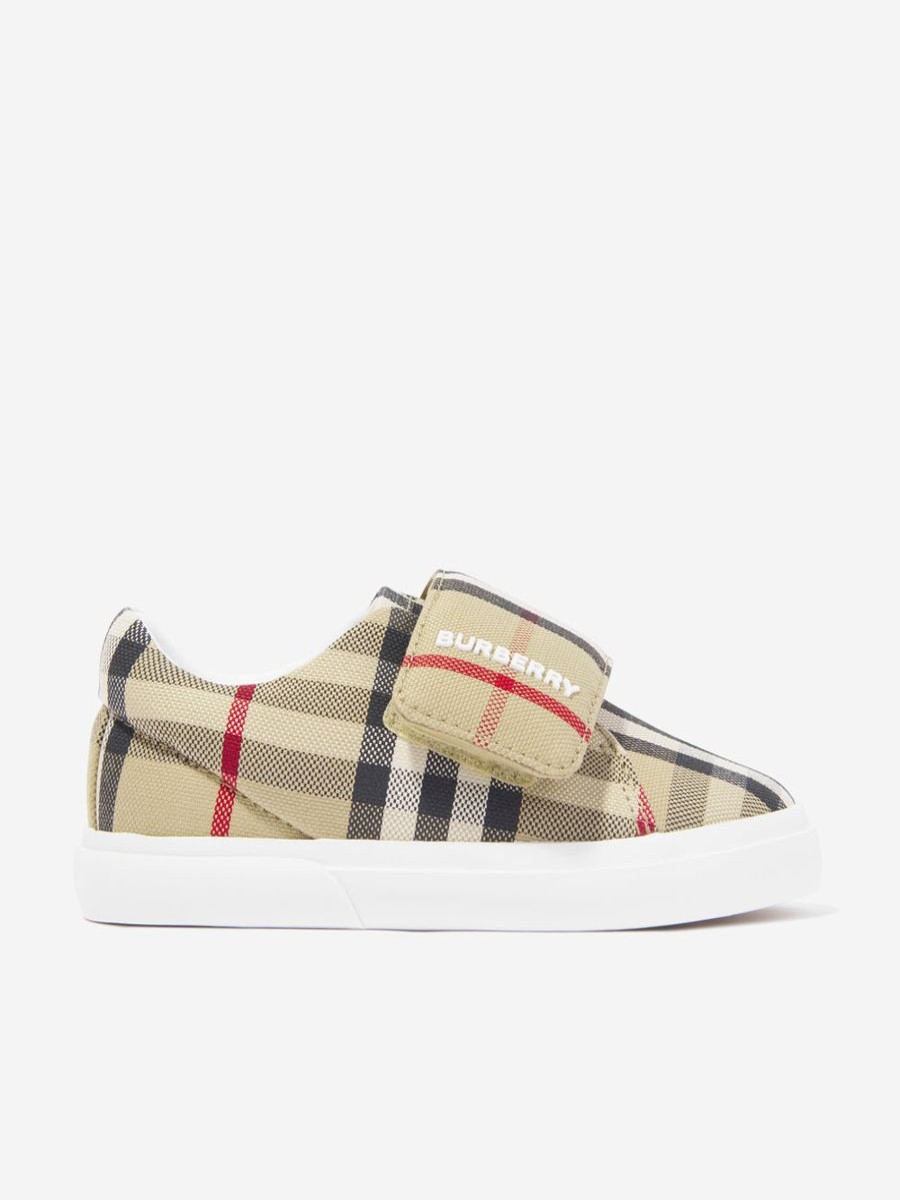 Girls Burberry Kids Sneakers | Baby James Trainers In Archive Beige Check