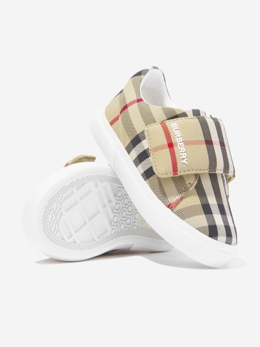 Girls Burberry Kids Sneakers | Baby James Trainers In Archive Beige Check