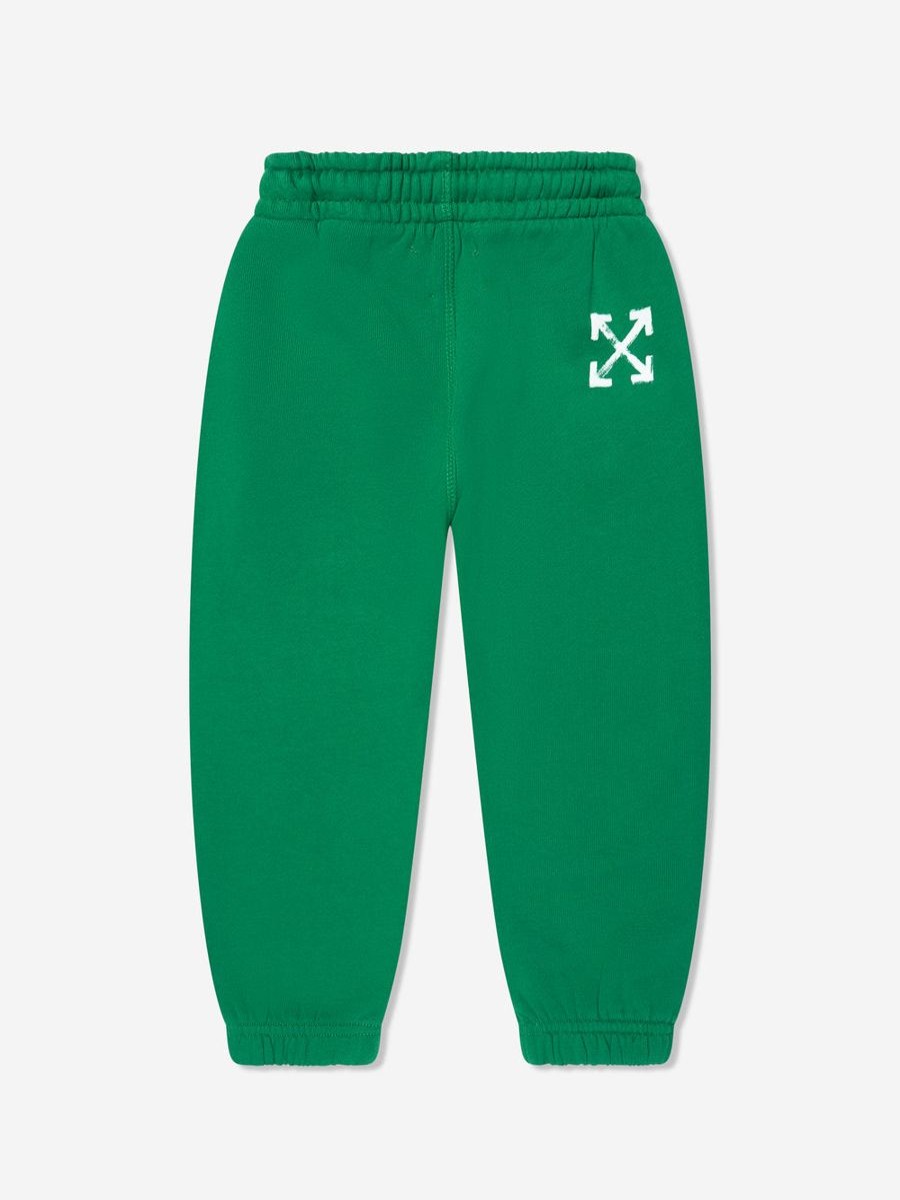 Teen Off-White Shorts | Boys Paint Script Joggers In Green