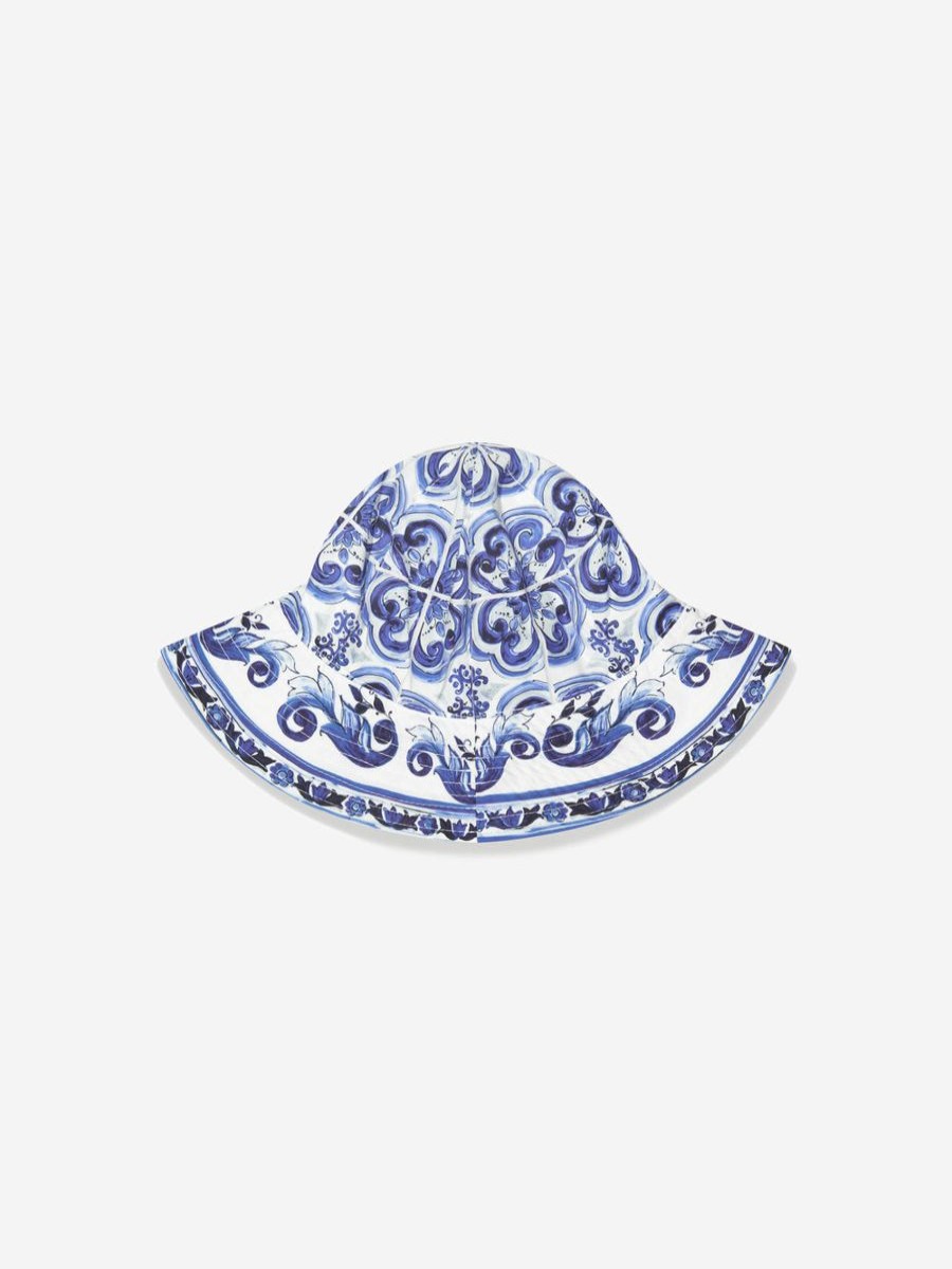 Teen Dolce & Gabbana Kids Accessories | Dolce & Gabbana Kids - Girls Majolica Print Sun Hat | Childsplay Clothing