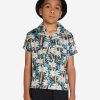 Boys Palm Angels Shirts | Boys Aop Pa Palms Bowling Shirt In Black