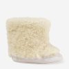 Girls Versace Boots | Baby Sherling And Suede Boots In Ivory