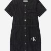 Girls Calvin Klein Jeans Dresses | Girls Denim Workwear Dress In Black