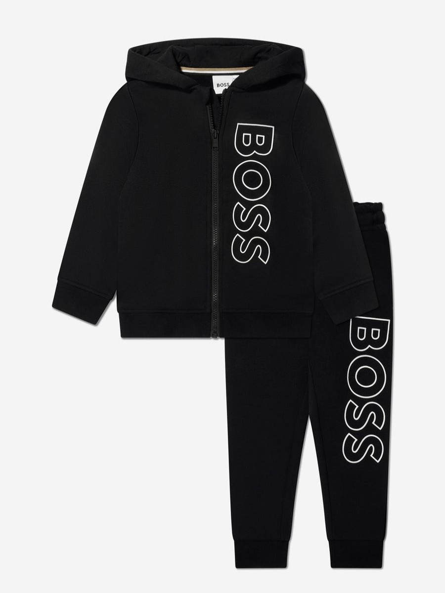 Boys BOSS Tracksuits | Boys Logo Tracksuit In Black