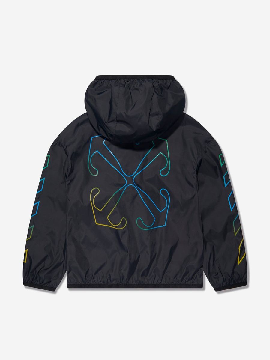 Boys Off-White Coats & Jackets | Kids Arrow Rainbow Windbreaker In Black