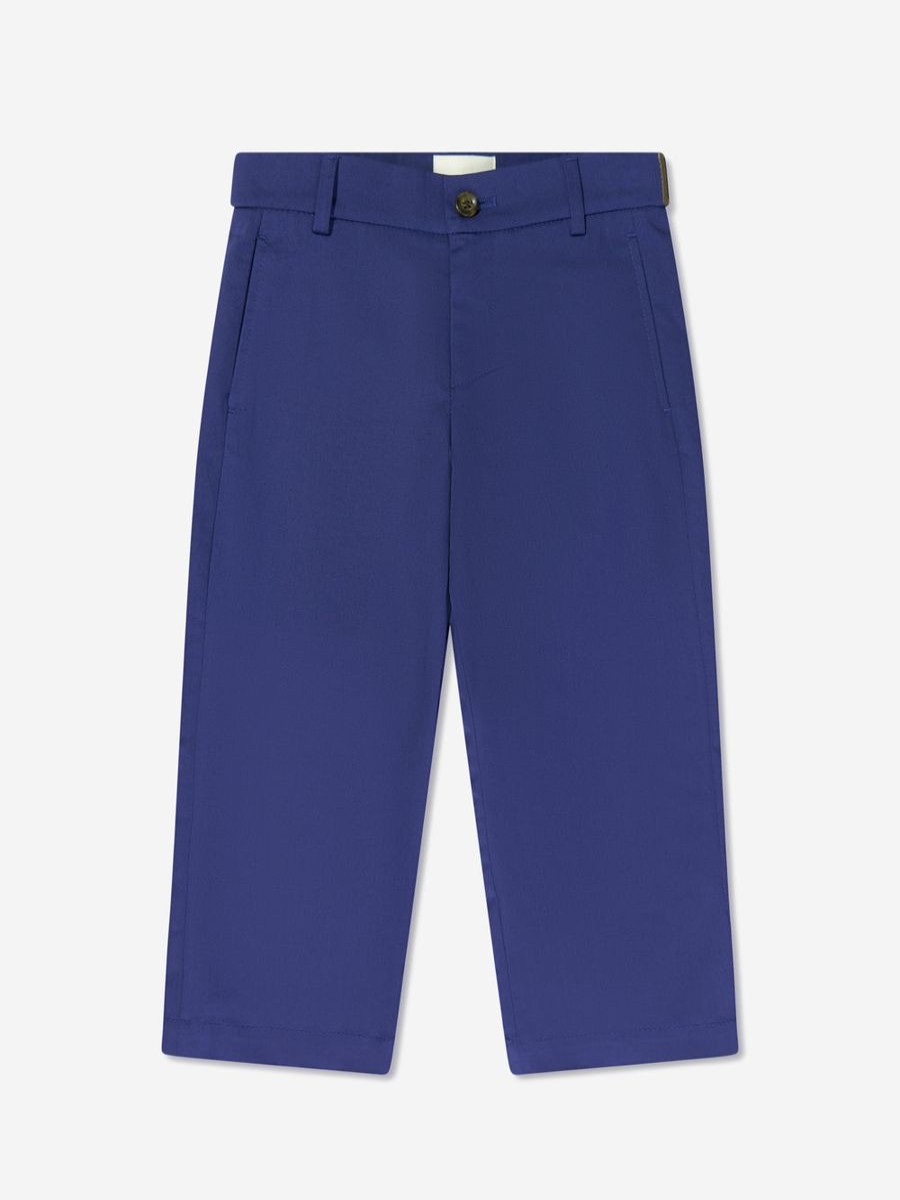 Boys Fendi Kids Trousers | Fendi Kids - Boys Gabardine Stretch Trousers In Navy | Childsplay Clothing