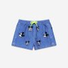 Boys MC2 Saint Barth Swimwear | Boys Embroidered Mickey Swim Shorts In Blue