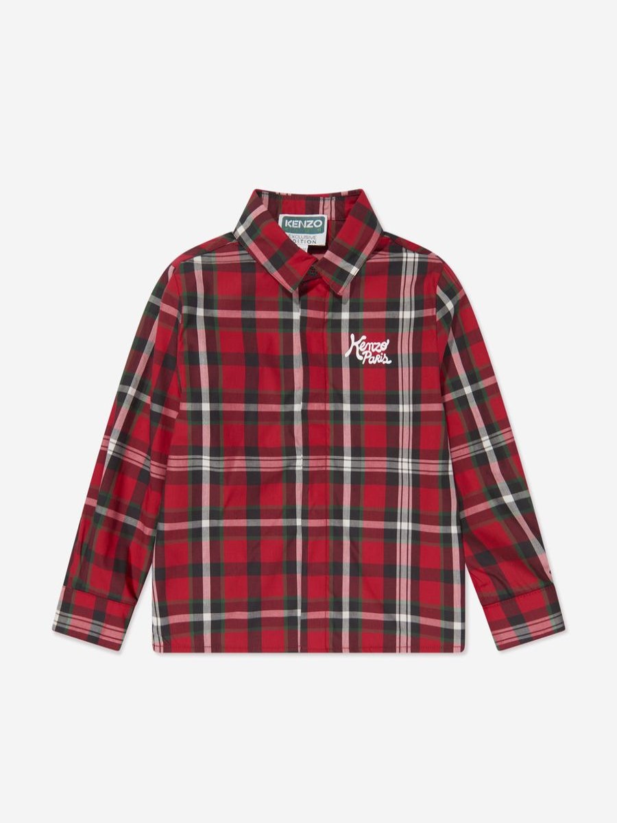 Boys KENZO KIDS Shirts | Boys Checked Shirt In Red