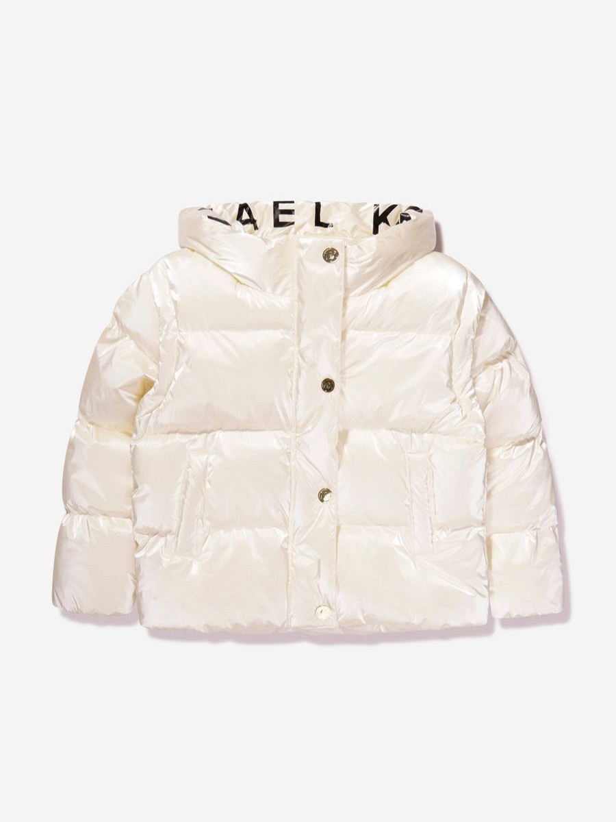 Teen Michael Kors Underwear | Girls Puffer Jacket With Detachable Sleeves In Cream