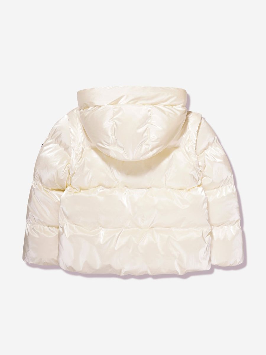 Teen Michael Kors Underwear | Girls Puffer Jacket With Detachable Sleeves In Cream