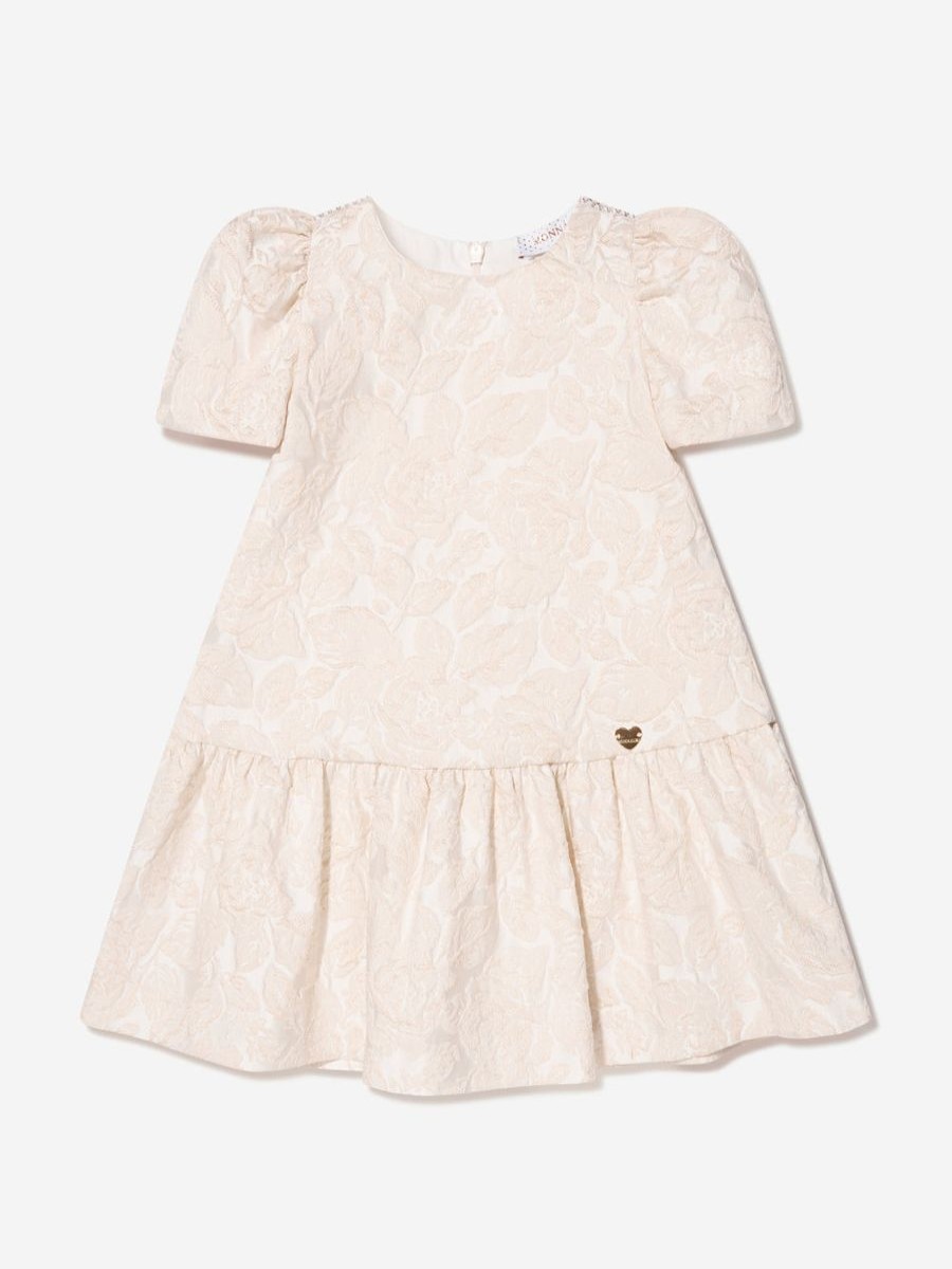 Girls Monnalisa Dresses | Girls Brocade Print Charlotte Dress