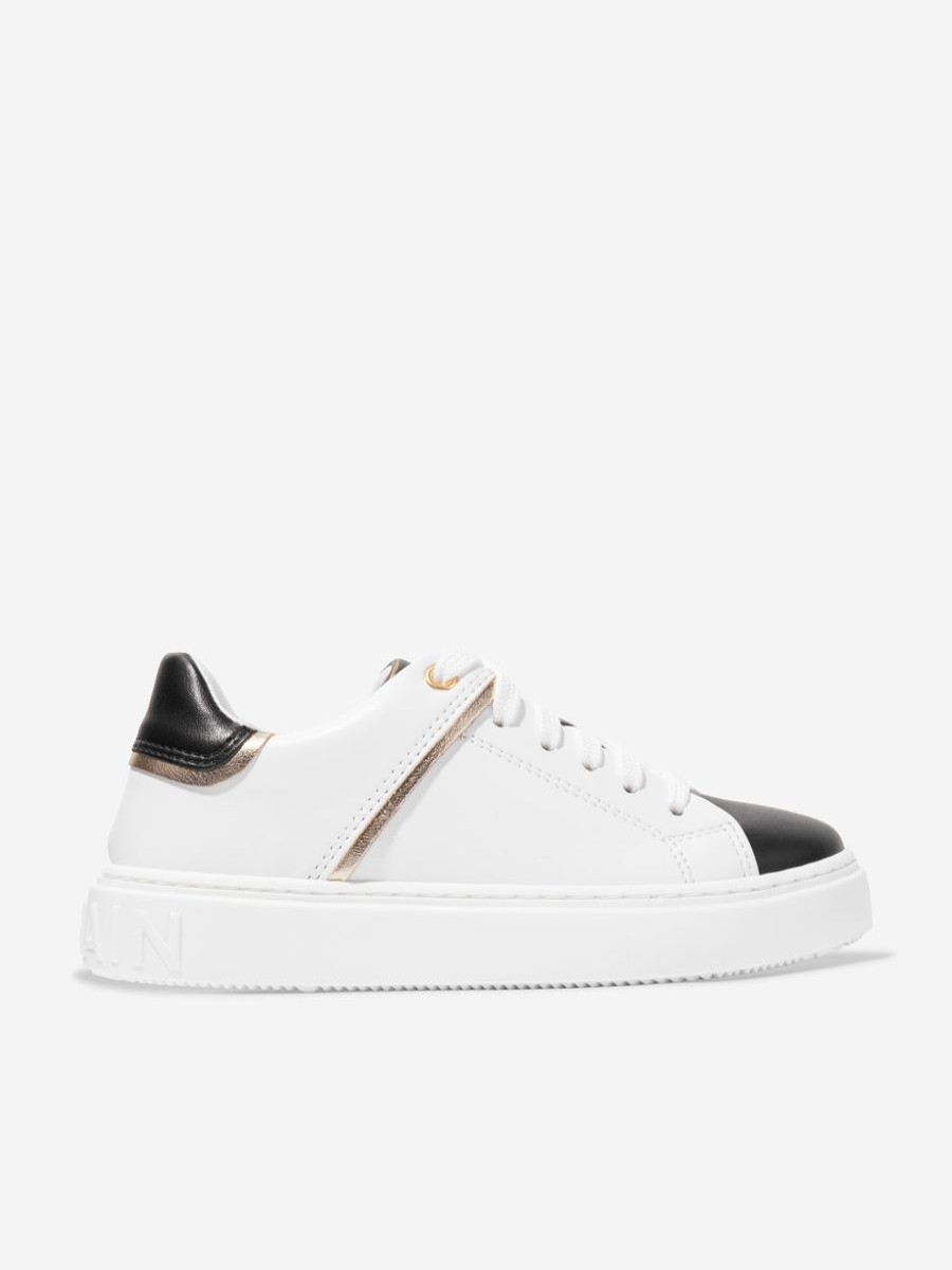 Boys Balmain Sneakers | Kids Logo Trainers In White