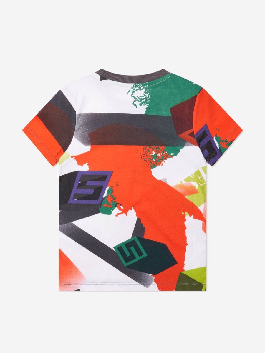 Boys Guess T-Shirts & Tops | Boys Geometric Print T-Shirt In Multicolour