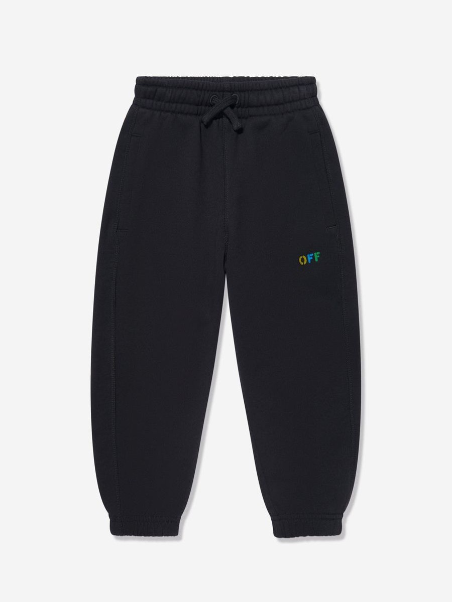 Boys Off-White Sweatpants | Kids Diagonal Rainbow Joggers In Black