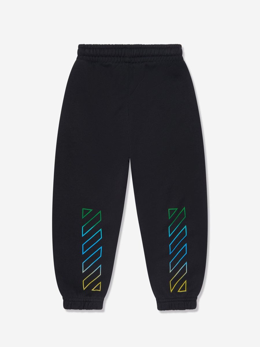 Boys Off-White Sweatpants | Kids Diagonal Rainbow Joggers In Black