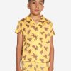 Boys Palm Angels Shirts | Boys Aop Pa Bears Bowling Shirt In Yellow