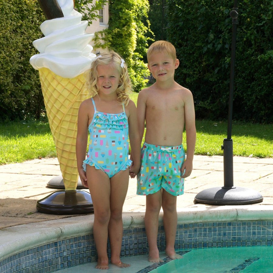 Boys Rachel Riley Shorts | Boys Ice Lolly Swim Shorts In Blue