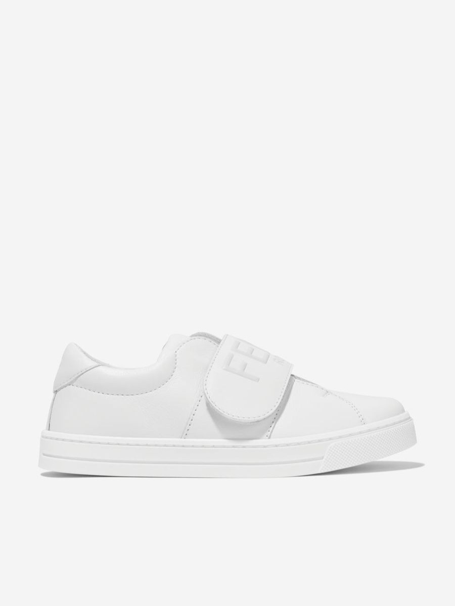 Boys Fendi Kids Sneakers | Kids Leather Logo Trainers In White